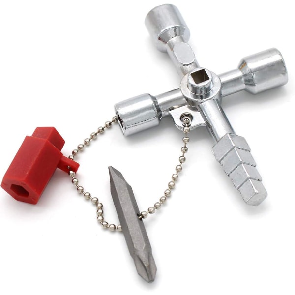 4-vägs multifunktionsnyckel, praktisk universal skåpsnyckel, universal korsnyckel
