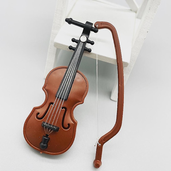 Muovista valmistettu nukkekodin miniviolu, askartelutarvikkeet, miniatyyrit, tee-se-itse-nukkekodin viulu, minikokoinen musiikki-instrumenttimalli nukkekodin lisävarusteeksi