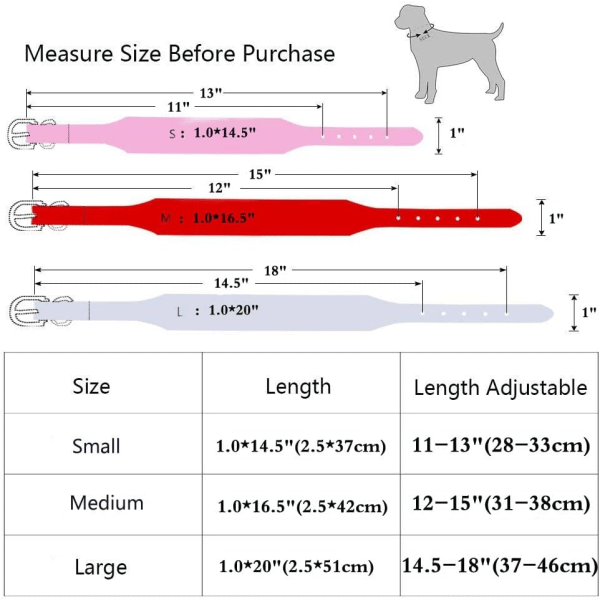 Rhinestone Hundhalsband, justerbart, glänsande kristall-dubbade hundhalsband i äkta läder för små till medelstora hundar (S, blå)