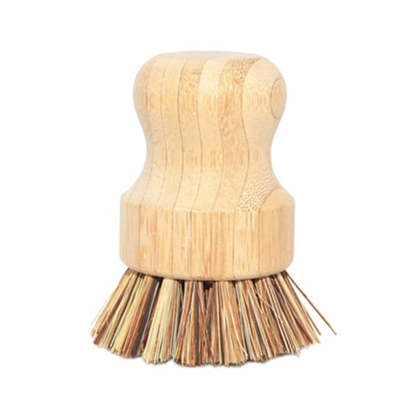 Dish Washing Brush Short Durable Bamboo Fiber Wooden Pot Brush For Home_h