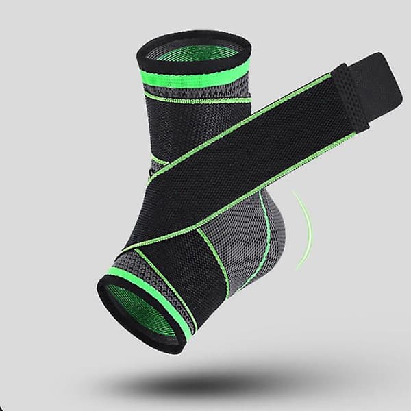 Strap Sports Ankelsupport, 1 par, nylonmateriale, sort+grå+grøn, 10*9*25cm