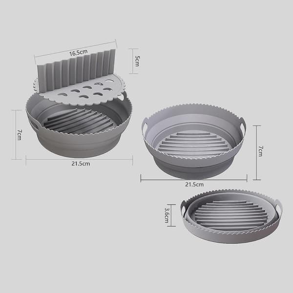 Fritøse bakepanne Luktfri Anti-deformert Høy temperaturmotstand Foldbar Rund Bakeware Solid C（A，Svart）