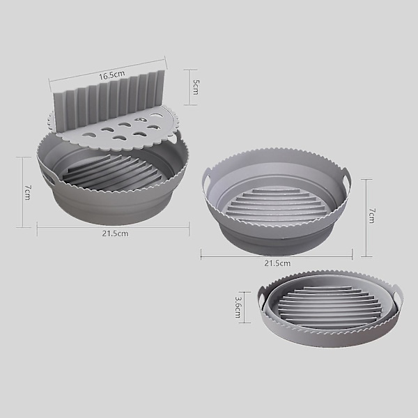 Frituregryde bageform lugtfri anti-deformeret høj temperatur modstand foldbar rund bageform solid C（A，sort）