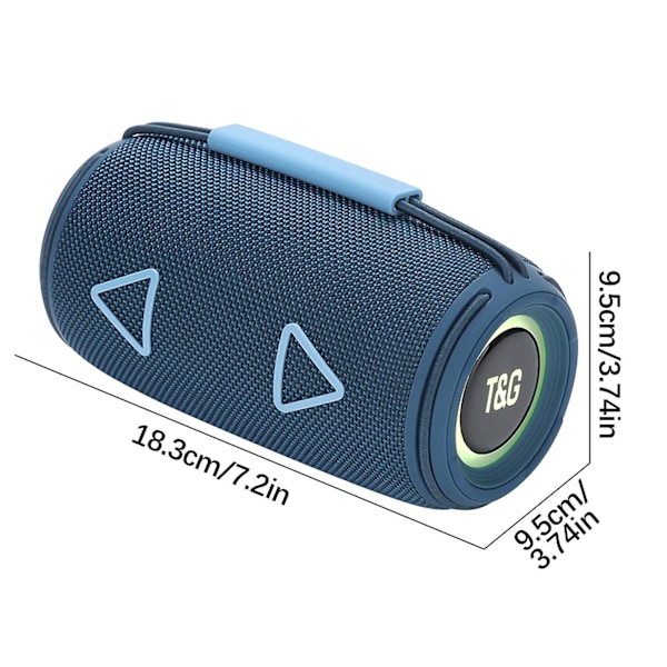 Bluetooth-högtalare utomhus bärbar ridning cylinder färgglada lampor handhållen subwoofer gåva högtalare utförsäljning（Blå）