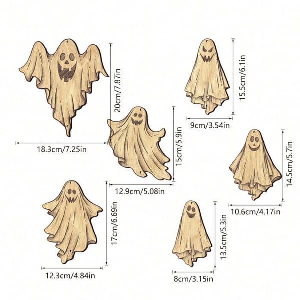Set med 2 hängande träskyltar för Halloween-dekoration, perfekt för ett vardagsrum, sovrum eller hem