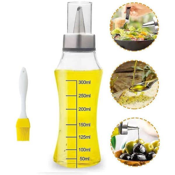 Oliedispenserflaske, 400 ml madlavningsbeholderflaske med skala