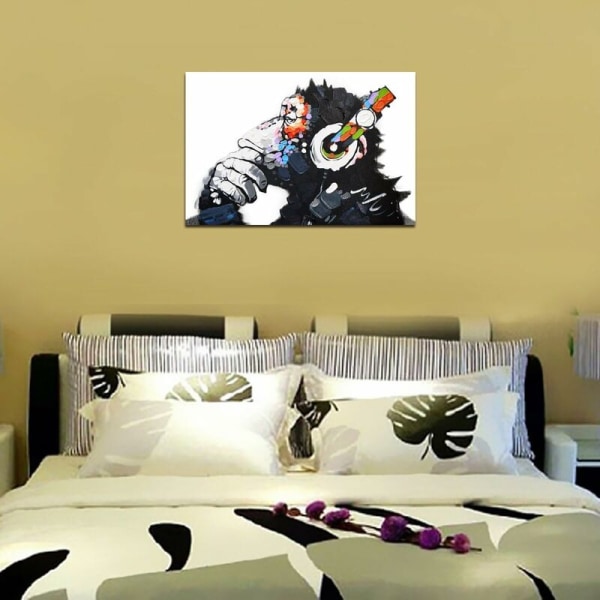 75 x 50 cm iso print The Gorilla Loves Music 1-osainen sisustus makuuhuoneen seinätaide