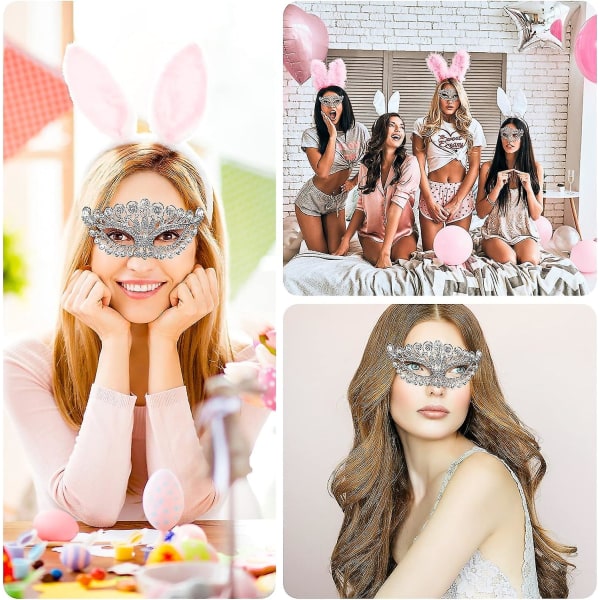 Rhinestone maskerad mask diamant halvansikte fest mask maskerad kostym rekvisita silver