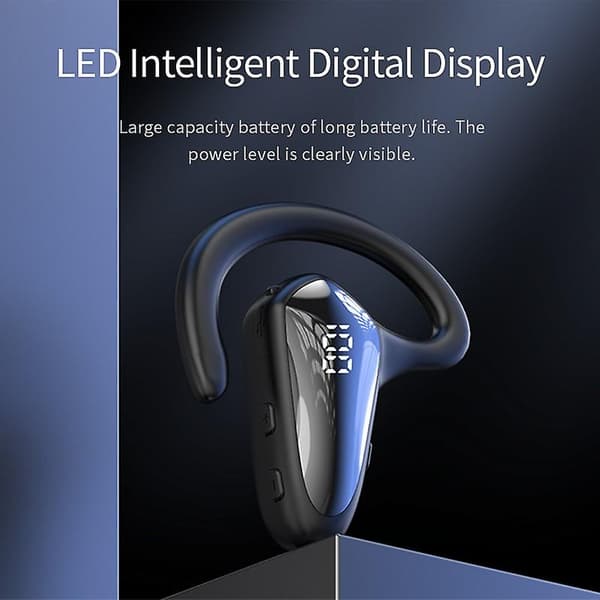 Bluetooth-headset, luftledningsheadset, smertefri brug, digitalt display, øremonteret, enkeltøret, 5.2 Bluetooth-headset, headset A