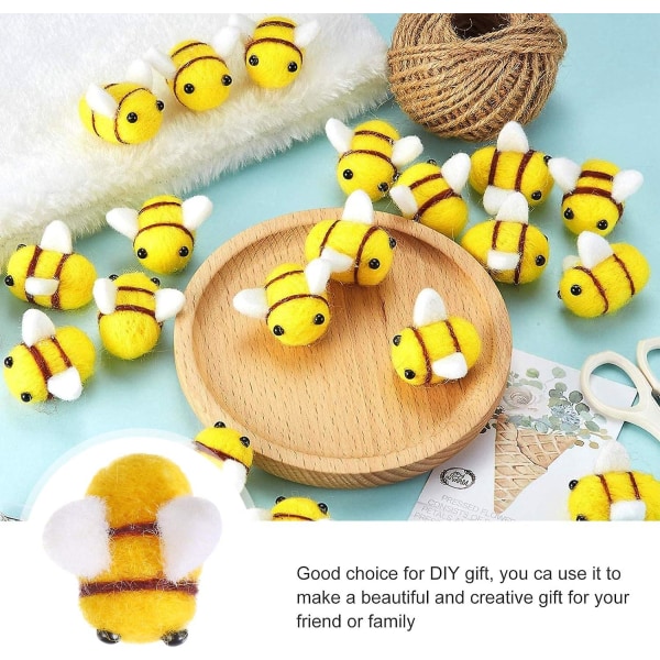 10 stycken Ullfilt Bee Craft Ball Filt Craft Ball Craft DIY Baby Shower Gender Reveal Party Decoration Supplies
