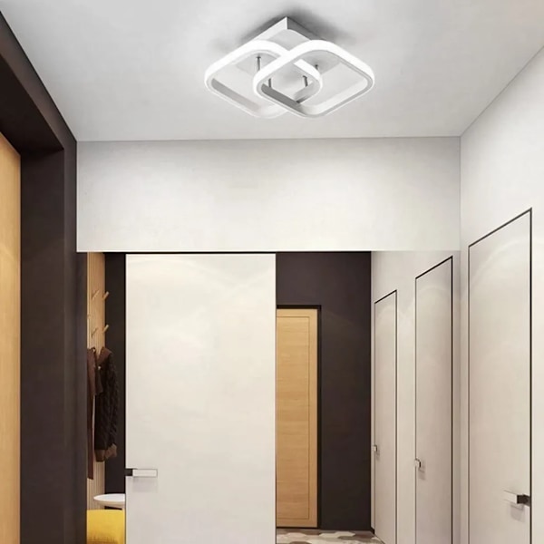 Taklamper LED taklampe, akryl, firkantet, 22W, 2300 lm, 6000K, kald hvit