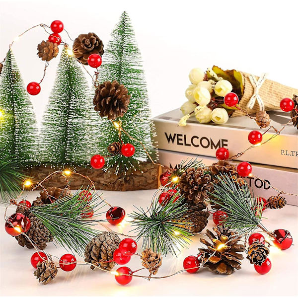 Marokkansk julelys 40 LED vindu lys sugekopp ledning lys 20ft vindu lys LED vindu lys gardin lys girlander julelys (kjegle)