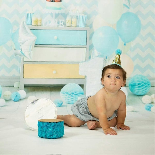 Pojkens 1-årsdag Konhatt, Pojkens Födelsedag Tiara Justerbara Hårband för Pojkens 1-årsdag Festtillbehör