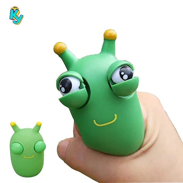 2 stk morsomme øyeeple popping squeeze leketøy gressorm klemme squishy fidget leketøy antistress øye sprett for barn voksen stressavlastning（Som bilde，2 stk blanding）
