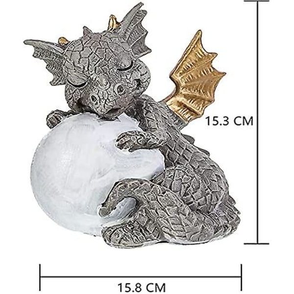 Meditationsdrage Have Statue - Håndlavet Resin Statue - Dekorativ Statue Til Have, Gård