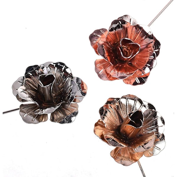 COSMOS 3-pack Manskostym Metallros Lapelblomma Nål