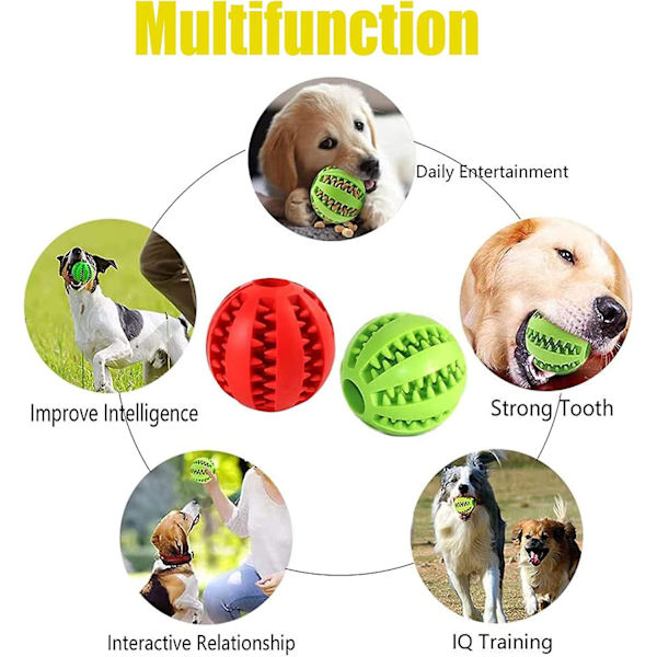 2 stk hundemolarball, hundegummikule, uforgjengelig hundeball, solid gummikule