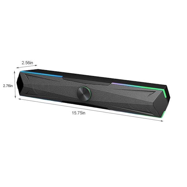 Computer Bluetooth-højttaler med dobbelte højttalere, RGB-lys, subwoofer, stereo surround, USB-stereo, computer, tv, universelt lydsystem