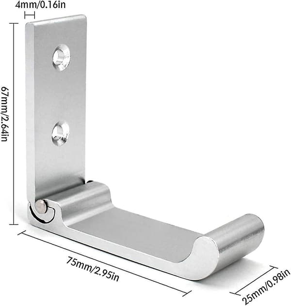 Fällbar väggkrok, osynlig fällbar väggkonsol, 4 st aluminium väggmonteringspresent