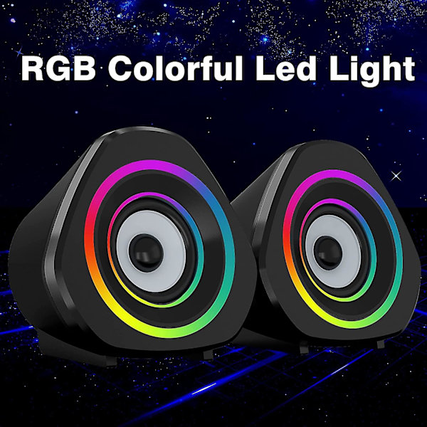 Datorhögtalare Skrivbord PC Bärbara högtalare Rgb Mini Gaming Högtalare Usb-drivna Kompatibla med PC, Bärbar dator, surfplattor