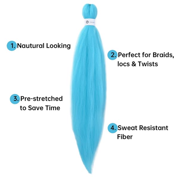 Regnbue Gradient Farve Hår Pre-strakt Hæklet Hår Filament 26 Tommer 20240105（Multicolor）