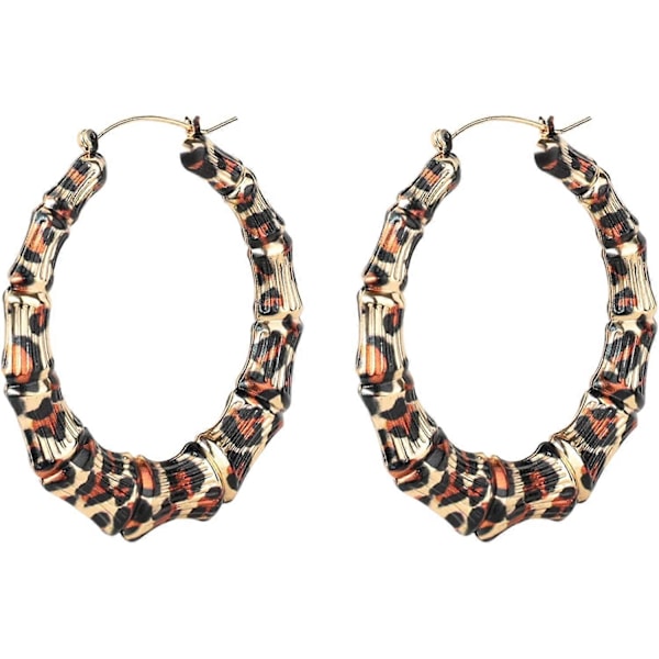 Leopard Hoopörhängen för kvinnor - Stora statement-örhängen i geometrisk cirkelform, Droppande örhängen, Modeaccessoarer för flickor, Perfekt som gåva
