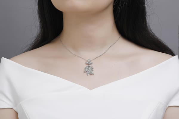 S925 Sterling Sølv Heldig Elefant Kærlighed Hjerte Halskæde Til Kvinder Datter Kæreste Xq-xl506