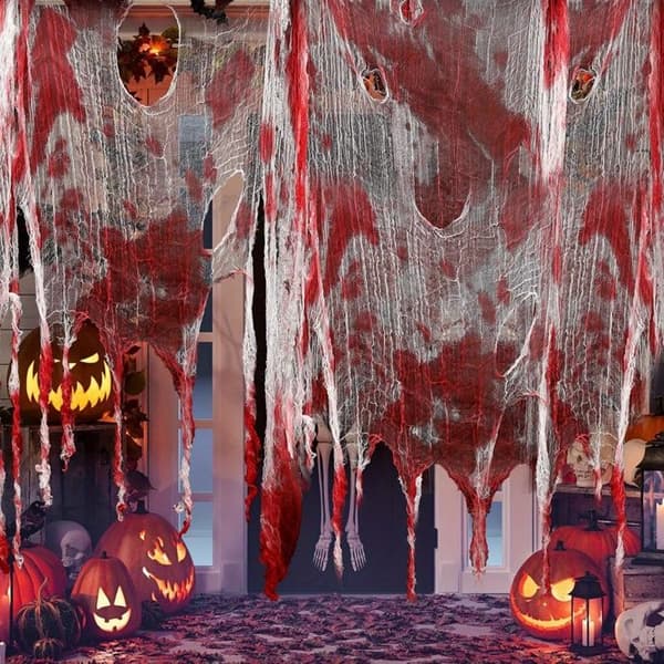Dekorativ gasbind til Halloween, 85 x 200 tommer, hengende gasbind til dekorasjon