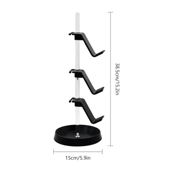 Transparent rør controller stativ justerbar spil controller headset bøjle til alle universelle gaming pc tilbehør,A（Sort）