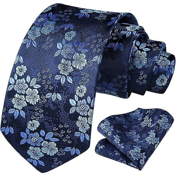 Extra lång blommig Paisley-slips och set för män