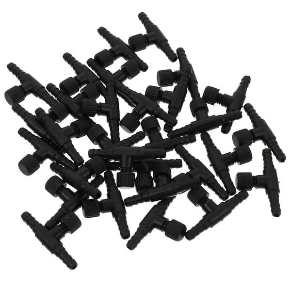 30 stk. 4 mm luft inline slangeforbindelse i plast til fiske- og akvarietank (4X2X1CM, sort)