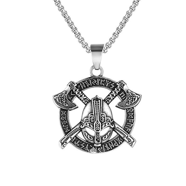 Nytt ornament personlighet retro Thor øks øks menn s titan stål anheng halskjede