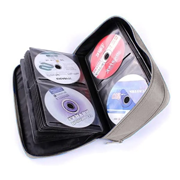CD-väska, CD-väskor Förvaringsskyddsfodral DVD-förvaring CD-väska för barnbil, Grå