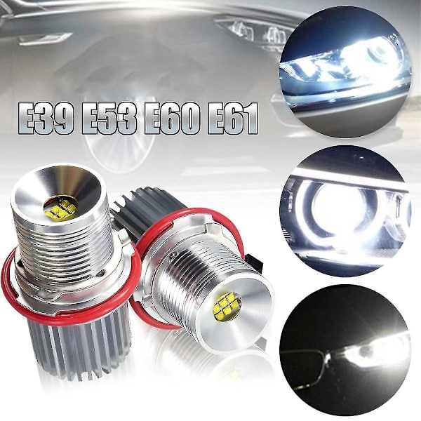 2 st 45w vita LED-bilängelögon LED-markör Halo-ringljuslampa strålkastarlampa för - E39 E53 E60