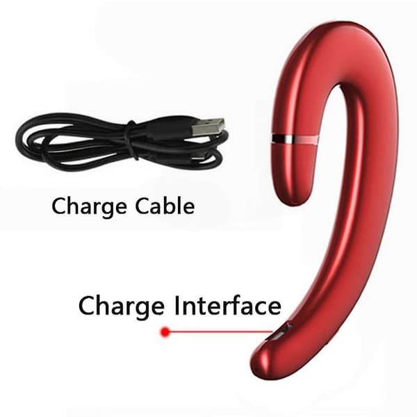 Bluetooth-hörlurar med öronkrok, headset utan öronproppar med mikrofon - Röd