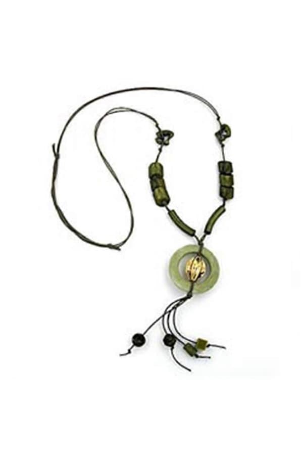 Halsband Stor Ring Mörkgrön-oliv 100cm - Gl02639