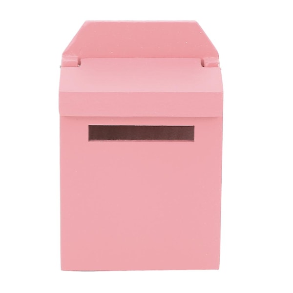 1:12 Miniatyrdockhus Dekoration Villa Tillbehör Färgat Trä Brevlåda Fällbar Brevlåda Rosa