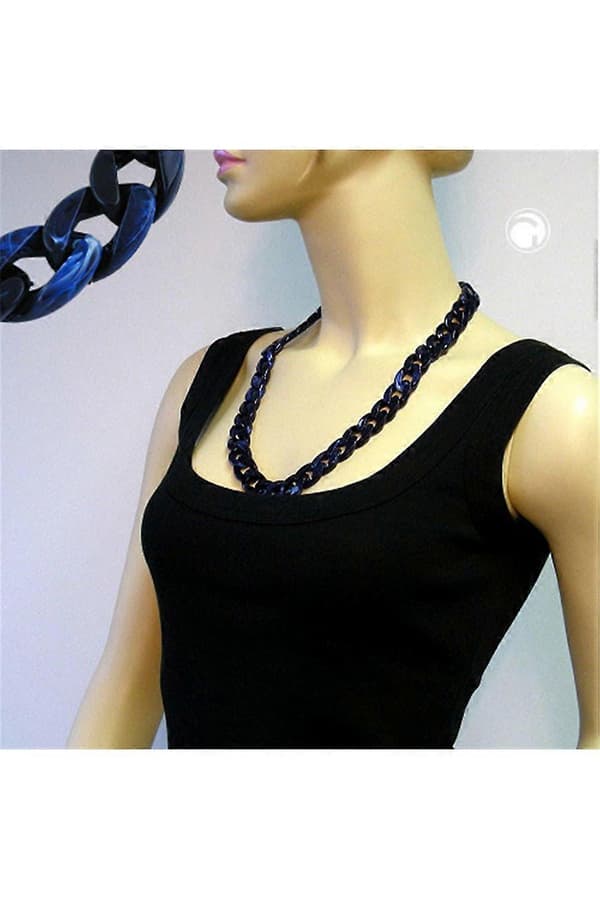 Halsband Pansarlänk Blå 60cm - Gl05856