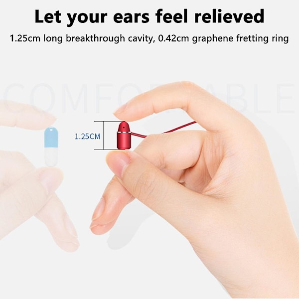 Korvanapit In-Ear -kuulokkeet yhteensopivat IPhone 11 Pro Max IPhone X -punainen