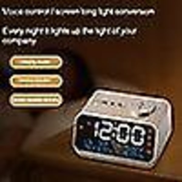 Väckarklocka med radio LED digital klocka dubbla USB-laddning sovande timer 12/24hr snooze väckarklocka
