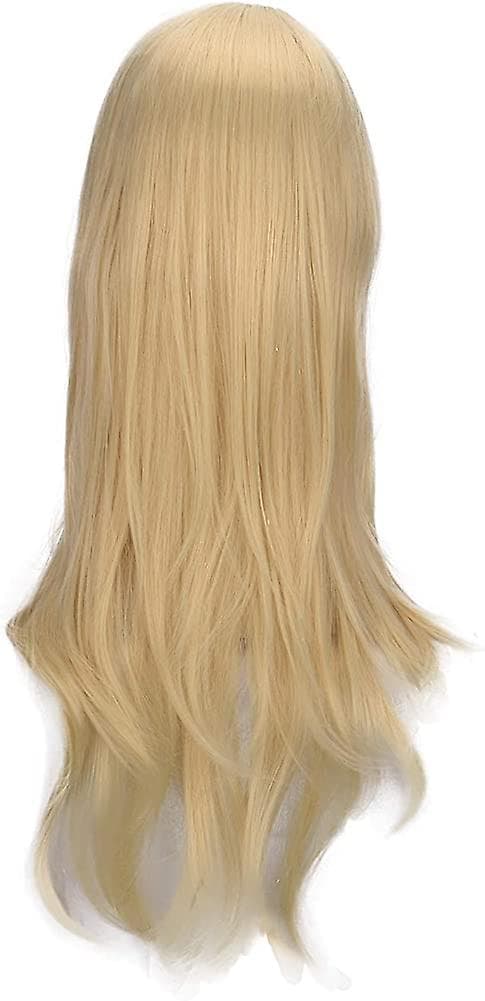 Dam blond peruk full lång lockig peruk för dam flickor kostymfest peruk Acsergery present
