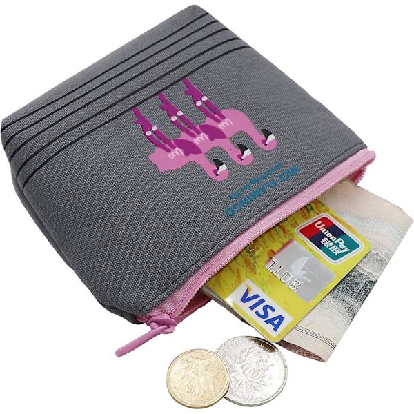Söt Canvas Myntplånbok Liten Blixtlåsficka Väska Plånbok Av (flamingo, 4-pack)