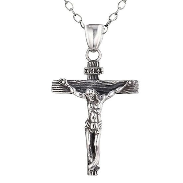 Herre Halskæde Jesus Kors Dangle Anti Rust Rustfrit Stål Jesus Vedhæng（Kors Kæde，Gylden）