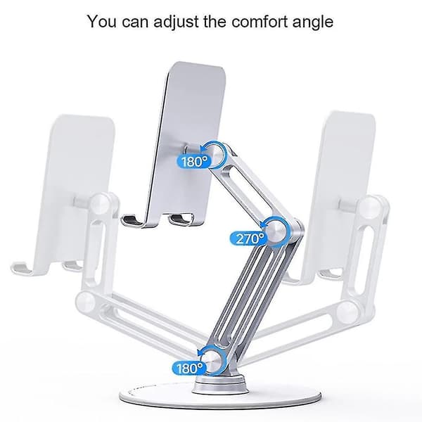 L08 Desktop Metal Tablet Holder Multi Angle Adjustable Rotating Phone Stand for Watching TV,Online