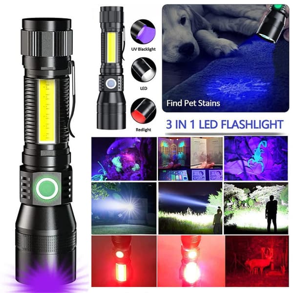 Taskulamppu Led-taskulamppu, ladattava, tehokas valaistus (J)