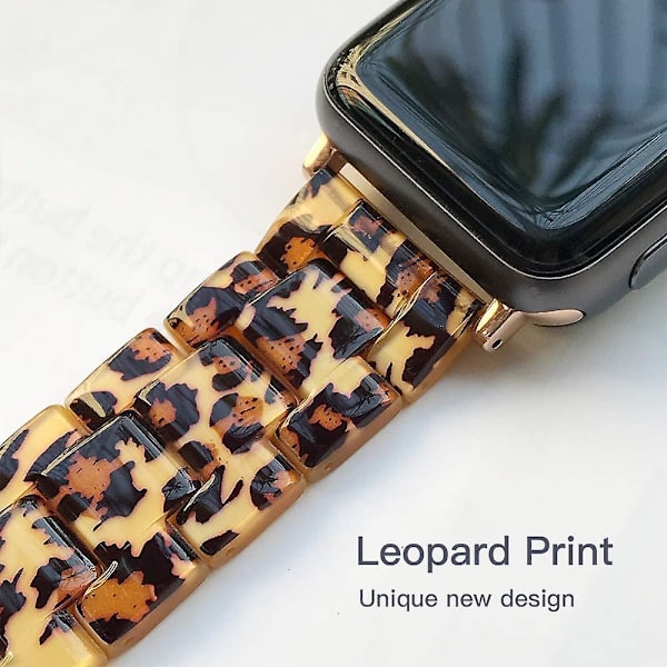 Lätt Apple Watch-armband - Fashion Resin Iwatch-armband Kompatibelt med Koppar Rostfritt Stål Spänne för Apple Watch Series 7 Series 6 Series Se