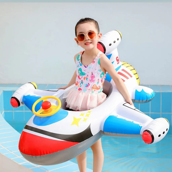 Flygplans Pool Float Poolleksak för Barn, Vit