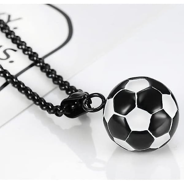 Fotbollshalsband, Fotbollshalsband i Rostfritt Stål med Justerbar Kedja, Halsband med Personligt Fotbollshänge, Fotbollssmycken för Män