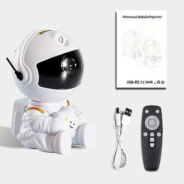 Astronaut Galaxy Projektor Lampe Stjernehimmel Astronaut Natlys Til Hjemmedekoration（B）