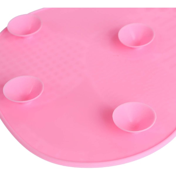 2 Silikonborste rengöringsborste, sminkborste rengöringsdyna verktyg (rosa)
